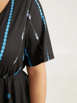 Boho Print Ruffles Hanky Hem T-shirt -Bloomchic Shop 586042603 ul