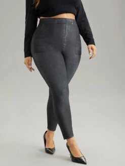 Denim Effect Print Pocket Leggings -Bloomchic Shop 587635930 fc 4d02446f 1a17 4693 a8d4 6f30388f7b86