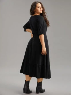 Supersoft Essentials Plain Button Detail Crisscross Pocket Dress -Bloomchic Shop 58765632 mf d65cf1f7 c49a 4682 8573 cd556cc748aa