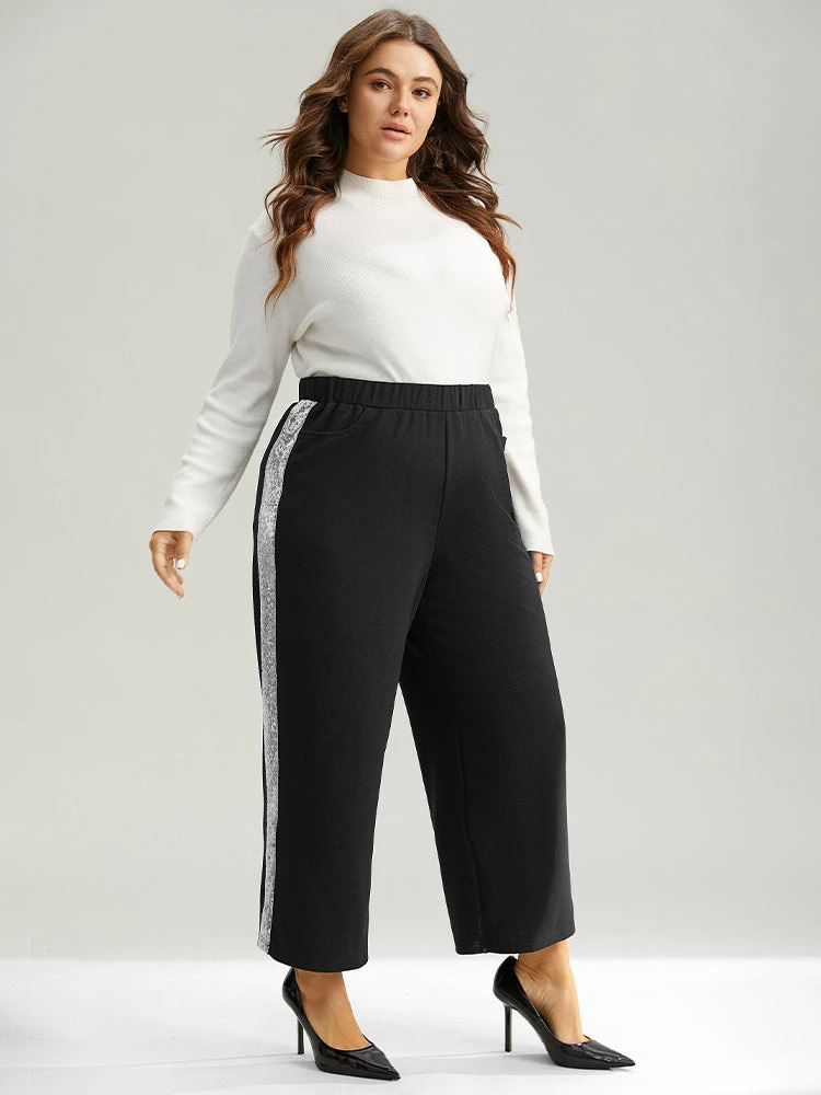 Sequin Patchwork Pocket Wide Leg Pants 6 Sequin Patchwork Pocket Wide Leg Pants - Image 4