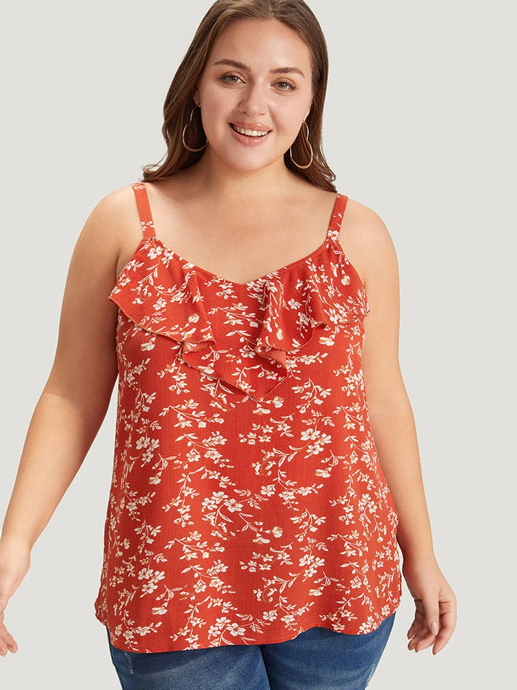 Ditsy Floral Ruffle Trim Cami Top 7 Ditsy Floral Ruffle Trim Cami Top - Image 5