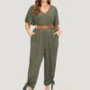 Plain Pocket Wrap Cut Out Knotted Hem Jumpsuit 2 Plain Pocket Wrap Cut Out Knotted Hem Jumpsuit -Bloomchic Shop 591487960 bk 27c1fa7a f71a 4b8b bc98 7275f6c96657