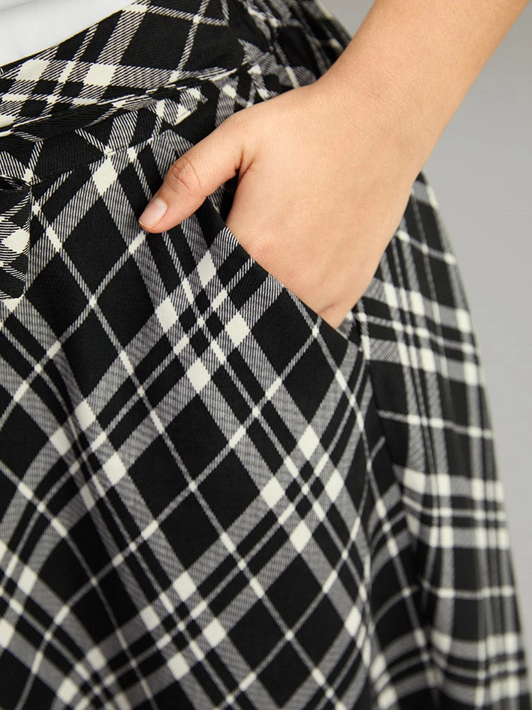 Plaid Elastic Waist Knot Ties Skirt 9 Plaid Elastic Waist Knot Ties Skirt - Image 7