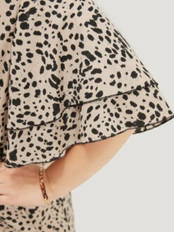 Allover Print Ruffle Layered Sleeve Pocket Belted Jumpsuit -Bloomchic Shop 593029185 ii