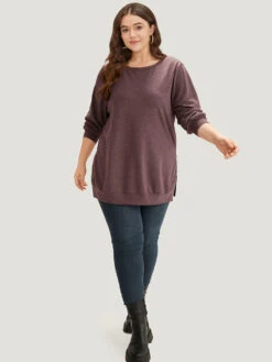 Plain Zipper Round Neck Elastic Cuffs Sweatshirt -Bloomchic Shop 60085294 gn d2b0d2bf 7d1c 45d0 bb0a 9a44673c6287