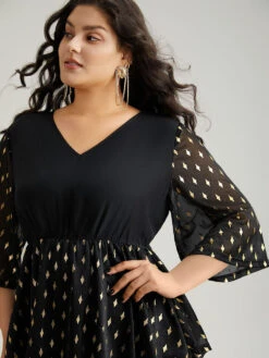 Glitter Patchwork Mesh Hanky Hem Blouse 14 Glitter Patchwork Mesh Hanky Hem Blouse -Bloomchic Shop 60091381 jy 006a4822 4669 40e6 970a 6cadb2c894ef