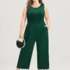 Solid Sleeveless Pocket Scalloped Trim Jumpsuit 1 Solid Sleeveless Pocket Scalloped Trim Jumpsuit -Bloomchic Shop 601847179 vr