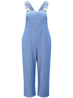 Solid Patched Pocket Gathered Overall Jumpsuit -Bloomchic Shop 608530101 ct