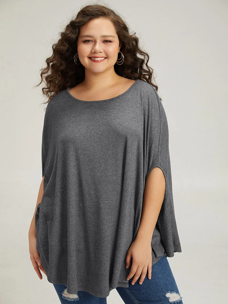 Solid Dolman Sleeve Crew Neck T-shirt 6 Solid Dolman Sleeve Crew Neck T-shirt - Image 5