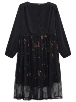 Butterfly Patchwork Lace Mesh Wrap Sequin Dress 13 Butterfly Patchwork Lace Mesh Wrap Sequin Dress -Bloomchic Shop 610946561 ci