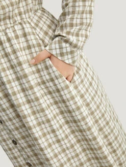 Gingham Button Through Arc Hem Dress -Bloomchic Shop 610979632 hc 1ede27f1 66ad 419e af02 c6f3f3408ad9