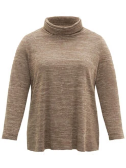 Solid Heather Turtleneck Knit T-shirt 13 Solid Heather Turtleneck Knit T-shirt -Bloomchic Shop 611306225 ra