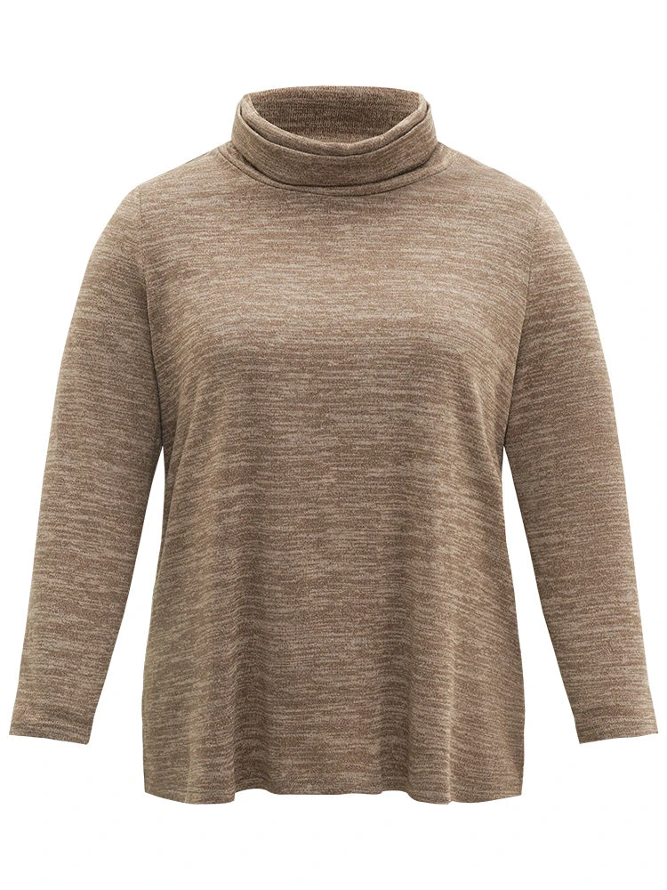 Solid Heather Turtleneck Knit T-shirt 8 Solid Heather Turtleneck Knit T-shirt - Image 6