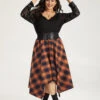 Halloween Plaid Pocket Hanky Hem Woven Skirt -Bloomchic Shop 611524001 zk 0652e05b cc82 4ef8 b93b dc15f24126c3
