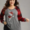 Christmas Sequin Plaid Patchwork T-shirt 2 Christmas Sequin Plaid Patchwork T-shirt -Bloomchic Shop 615087630 cs