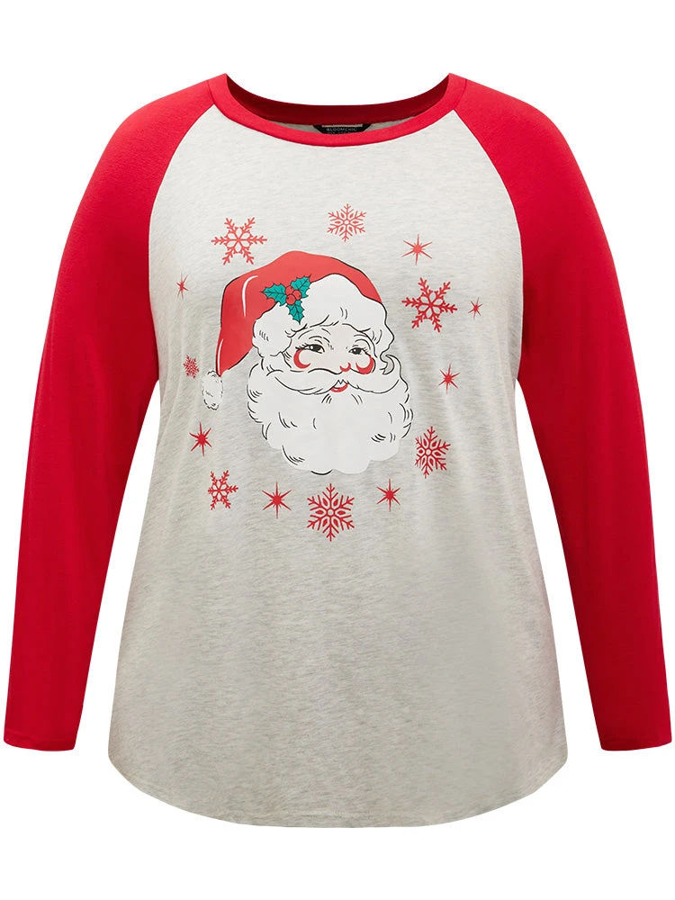 Christmas Graphic Contrast Raglan Sleeve T-shirt 10 Christmas Graphic Contrast Raglan Sleeve T-shirt - Image 8