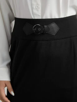 Plain Ruffles Buckle Detail Mermaid Hem Skirt -Bloomchic Shop 618876054 dc