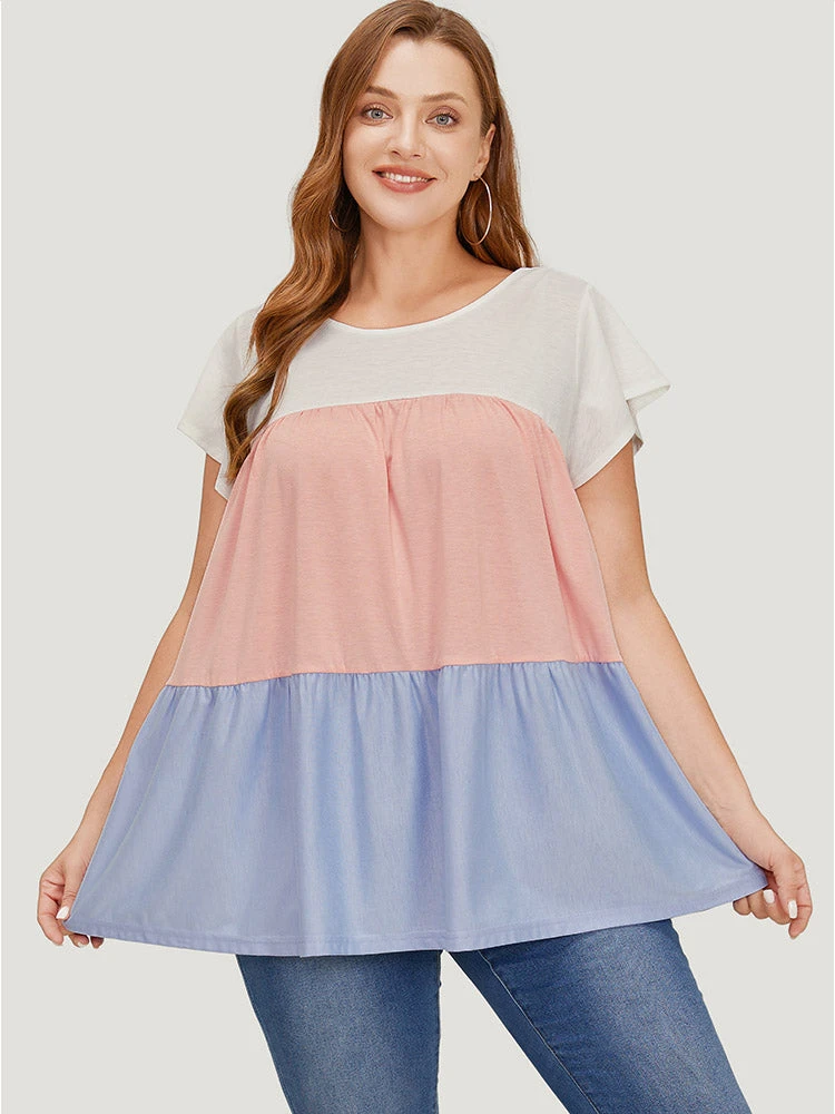 Color Block Contrast Cap Sleeve Tank Top 4 Color Block Contrast Cap Sleeve Tank Top - Image 2