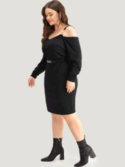 Plain Rib Knit Metal Detail Cami Dress -Bloomchic Shop 62001158 rf c2cf6820 ec8a 4bc4 889b c7f5b67fd68e