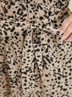 Allover Print Ruffle Layered Sleeve Pocket Belted Jumpsuit -Bloomchic Shop 62411707 dk