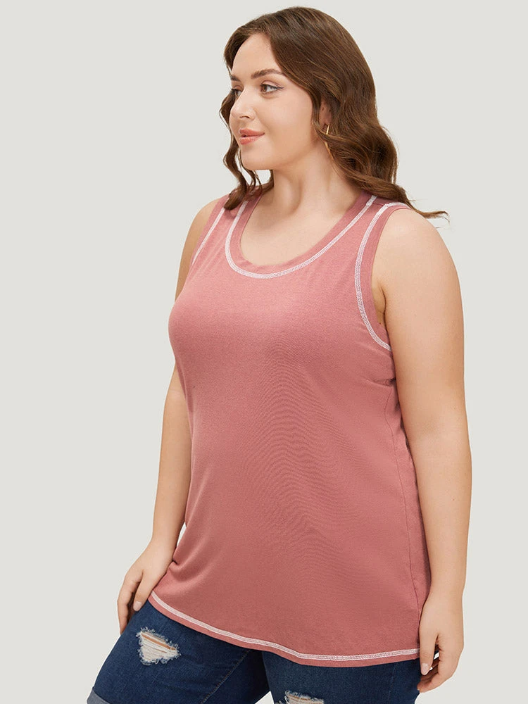 Solid Contrast Stitch Tank Top 6 Solid Contrast Stitch Tank Top - Image 4