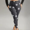 Christmas Snowflake Elastic Waist Skinny Leggings 1 Christmas Snowflake Elastic Waist Skinny Leggings -Bloomchic Shop 625306676 bm