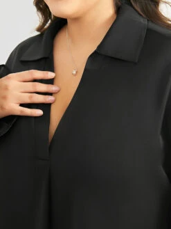 Anti-Wrinkle Knot Pleated Lantern Sleeve Blouse -Bloomchic Shop 625424466 mg