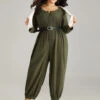 Plain Pocket Button Up Pleated Jumpsuit 2 Plain Pocket Button Up Pleated Jumpsuit -Bloomchic Shop 62631477 ks