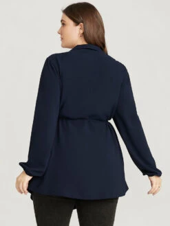 Solid Lantern Sleeve Button Detail Ties Side Wrap Blouse 13 Solid Lantern Sleeve Button Detail Ties Side Wrap Blouse -Bloomchic Shop 626350281 pl c3ef0b13 3418 4637 9a87 1f98bbeb26b4