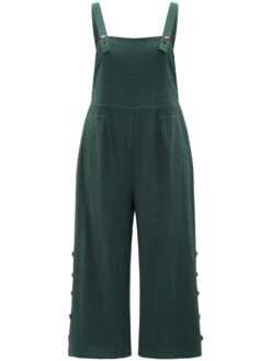 Solid Button Detail Pocket Adjustable Straps Cami Jumpsuit -Bloomchic Shop 626763549 bs