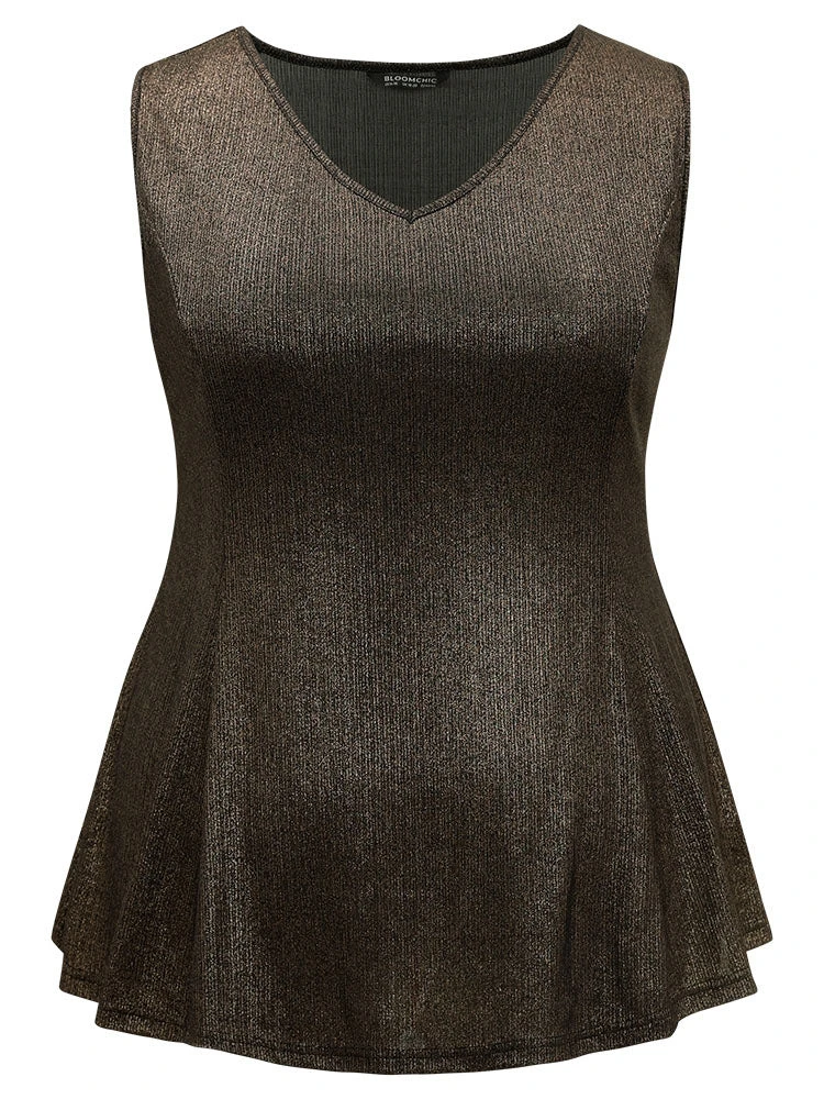 Luxe V Neck Glitter Tank Top 9 Luxe V Neck Glitter Tank Top - Image 7