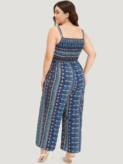 Boho Print Shirred Pocket Elastic Wais Ruffle Trim Cami Jumpsuit 15 Boho Print Shirred Pocket Elastic Wais Ruffle Trim Cami Jumpsuit -Bloomchic Shop 64147351 cr 0723c0b4 0387 4a5e 972e a4e723787b63