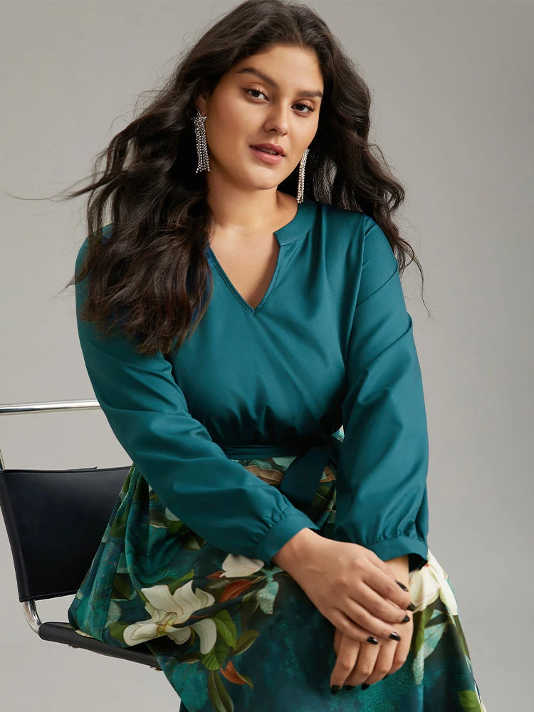 Floral Print Patchwork Bleted Pocket Dress 6 Floral Print Patchwork Bleted Pocket Dress - Image 4