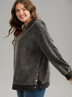 Contrast Patchwork Hooded Raglan Sleeve Sweatshirt -Bloomchic Shop 644801369 id