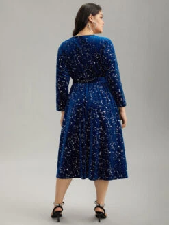 Star Glitter Velvet Wrap Pocket Belted Dress 11 Star Glitter Velvet Wrap Pocket Belted Dress -Bloomchic Shop 645660647 mg