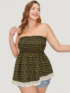 Ditsy Floral Frill Trim Tassels Hem Shirred Off Shoulder Blouse 26 Ditsy Floral Frill Trim Tassels Hem Shirred Off Shoulder Blouse -Bloomchic Shop 647190138 kj e6148975 4c6e 40cc 8d32 b999f4523987