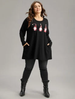 Santa Claus Print Long Sleeve T-shirt -Bloomchic Shop 647680301 xu 56fdcd29 2460 4d30 89e8 a375331d5676