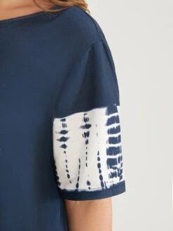 Tie Dye Patchwork Round Neck Pocket T-shirt -Bloomchic Shop 649552589 ab