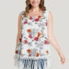 Floral Print Fringe Trim Tank Top 1 Floral Print Fringe Trim Tank Top -Bloomchic Shop 649770623 ha