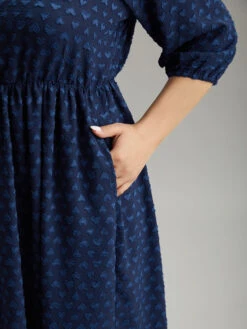 Plain Heart Textured Half Zip Notched Dress -Bloomchic Shop 651201808 eh 20c70729 8246 4747 838a 4422ffec4833