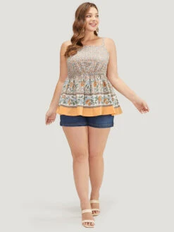 Bandana Print Ruffle Hem Cami Top -Bloomchic Shop 652692240 bm