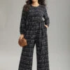 Textured Button Up Elastic Waist Belted Jumpsuit -Bloomchic Shop 657197502 av
