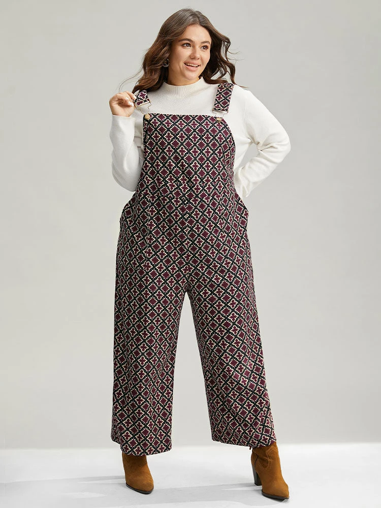 Christmas Geometric Adjustable Straps Jumpsuit 3 Christmas Geometric Adjustable Straps Jumpsuit