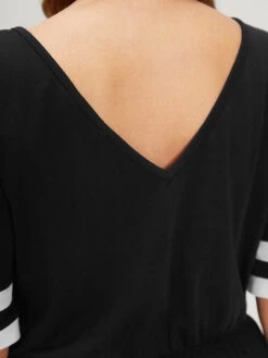 Striped Contrast V Neck Pocket Elastic Waist Jumpsuit 19 Striped Contrast V Neck Pocket Elastic Waist Jumpsuit -Bloomchic Shop 658395000 hr