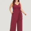 Plain Surplice Neck Twist Front Cami Jumpsuit 1 Plain Surplice Neck Twist Front Cami Jumpsuit -Bloomchic Shop 658936451 aq