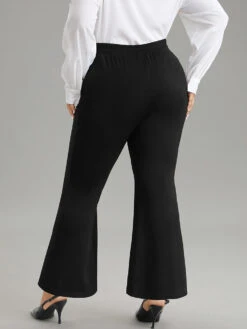 Plain Flare Leg Pocket Split Hem Pants -Bloomchic Shop 660727274 gg f604a433 f92b 4e08 b3df c12ed9894e5f