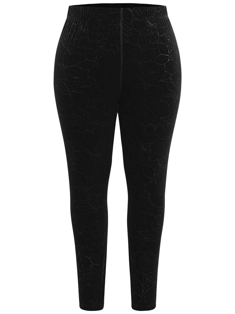 Velvet Silhouette Floral Print High Rise Leggings 7 Velvet Silhouette Floral Print High Rise Leggings - Image 5