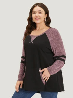 Striped Contrast Pocket Raglan Sleeve High Low Hem Sweatshirt 24 Striped Contrast Pocket Raglan Sleeve High Low Hem Sweatshirt -Bloomchic Shop 665610180 hh 47b4af2c 59c6 4ad2 a5fb 55468eb2f974