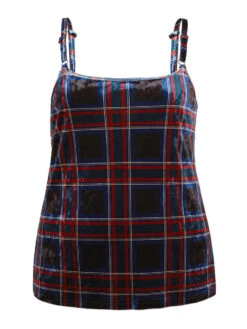 Plaid Print Adjustable Straps Cami Top -Bloomchic Shop 665751825 ja