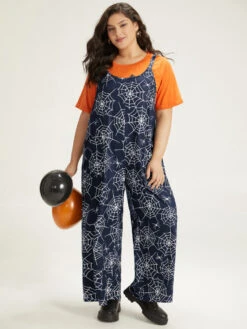 Halloween Spider Web Print Pocket Overall Cami Jumpsuit -Bloomchic Shop 667369863 rz 545be52d 0ebe 46ac 8077 0e3c7f2b0f3b